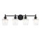 Designers Fountain Summer Jazz 32 in. 4-Light Matte Black Vanity Light with Clear Glass Shades for Bathrooms D310M-4B-MB - alternate 1